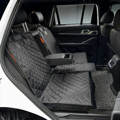 black seat covers installed in a car