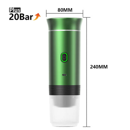 portable coffee maker electric in green color