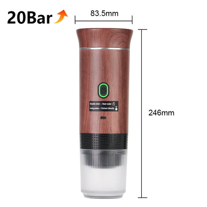 portable coffee maker for travel
in wood color