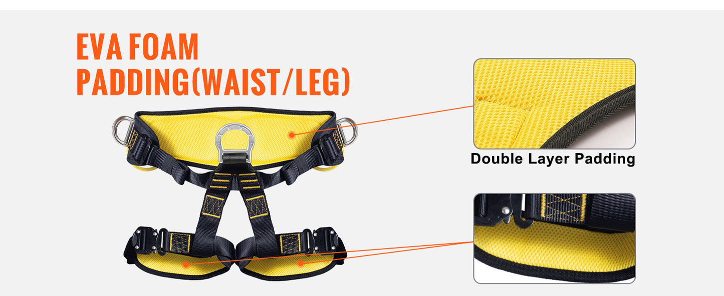 Half Body Safety Harness 340 lbs for Fire Rescuing Caving Rock Climbing